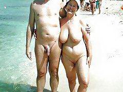 Naturist moms nad grandmas at bottom uncovered beach  Grownup at all