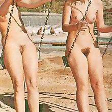  Vintage delightful naked girls's tities, pussy, pubis, at plage so..