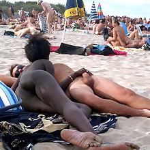 Hot tanned nudists caught naked at the public..