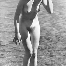  Vintage retro delightful nudist damsels's pussy, pubis, breasts, nipples, at sannd at nudist..