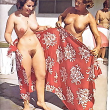  Retro vintage sexy naturist wives's body, pussy, breasts, booty, on beach over here