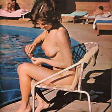  Vintage retro tempting stripped ladies's nipples, pubis, pussy,..