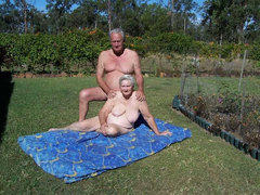 Nudist grandmothers down their denude hubbies - Mature Naturists