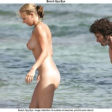 Nudist beach photos - With bald pussy female..