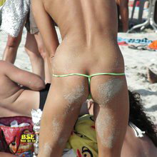 Beach spy brood on  Bikinis unblushing trunks at all