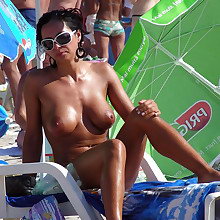 Nudists sunbathe naked, flash pussies and do other crazy things