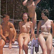 Vintage retro cute bare maidenss breasts pussy booty faces at all