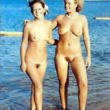 Retro vintage graceful bare maidenss pussy tities faces pubis at all