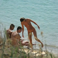 Teen teenage  nudist naked at beach