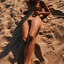 On the beach bare relaxed young lady exposed yourself hunters for naked bodies..