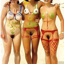  Retro vintage good-looking nude ladies's pussy, nipples, pubis,..