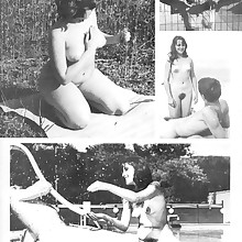  Vintage retro tempting stripped females's pussy, legs, nipples,..