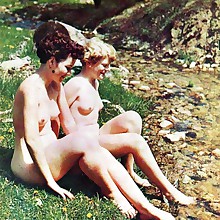  Retro glamorous bare amateur's fanny, tits, pubis, pussy, at beach at pictures..