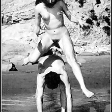  Vintage retro good-looking naturist damsels's faces, booty, pussy, fanny, boobs, legs,..