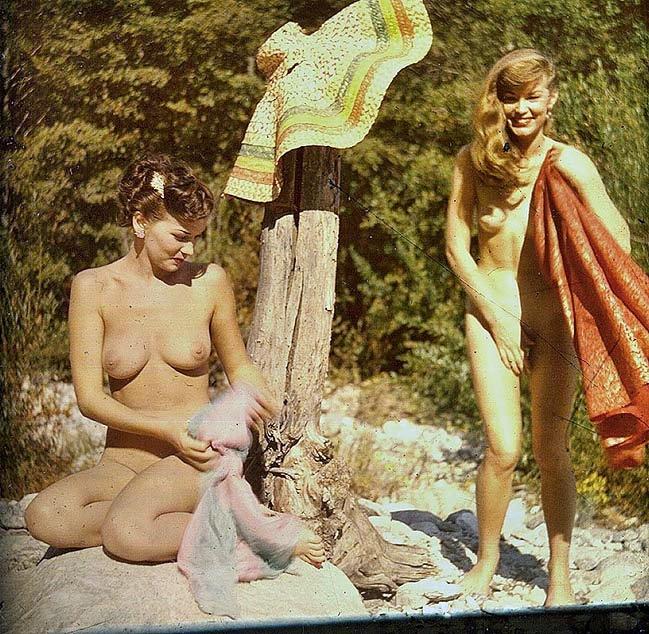 Vintage nudist  Vintage retro pretty bare damsels's tits,.. Record 10