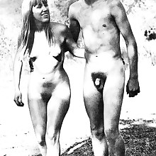  Retro vintage charming nudist amateur's pubis,..