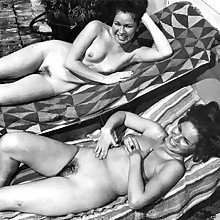  Retro vintage cute nudist wives's pubis, body, pussy,..