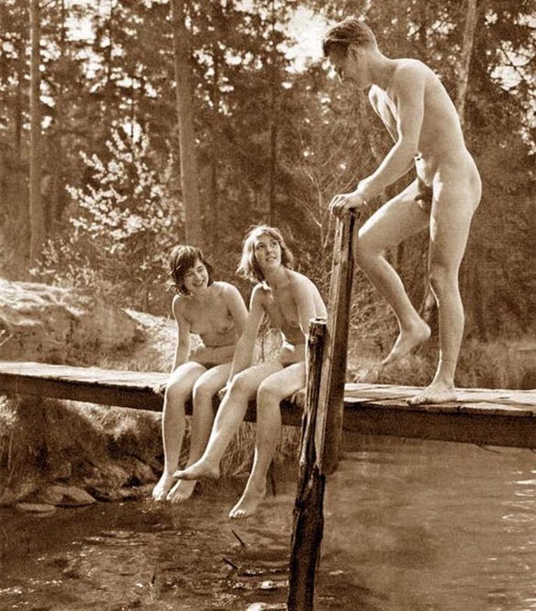 Vintage nudist  Retro vintage tempting nude amateur's faces,.. Scene 4