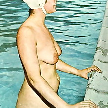  Retro vintage inviting nude ladies's nipples,..