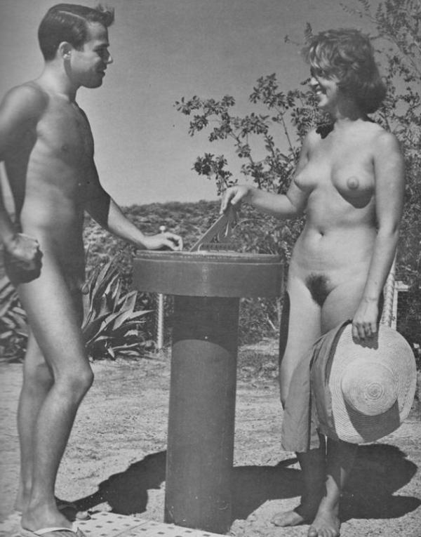 Vintage nudist  Retro charming stripped damsels's breasts,.. Entry 9