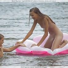 X puberty are uncovering bare at one's disposal shore and displays their youthfull genial..