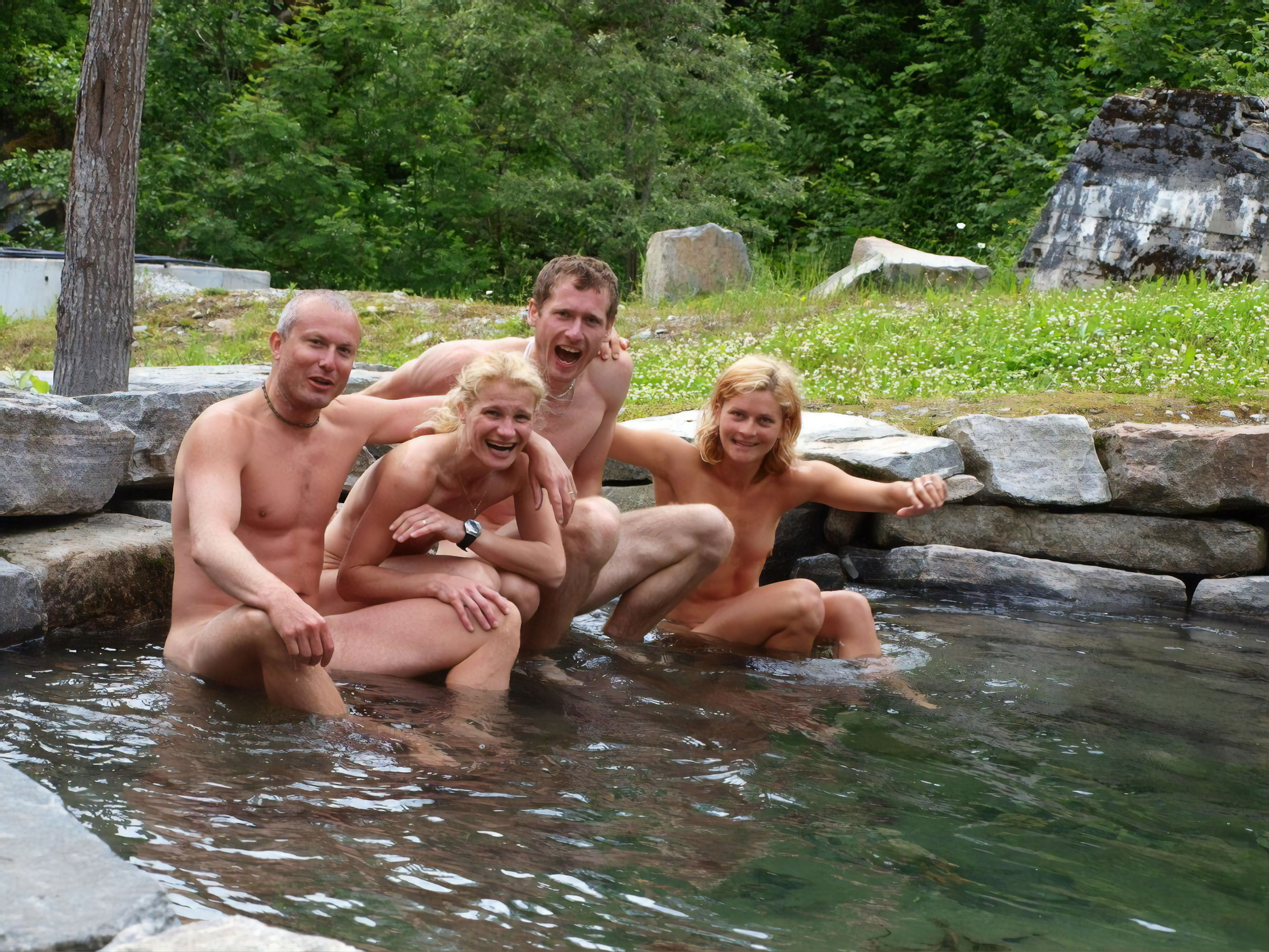 all Naturists with era difference posing togetherl Scene 4