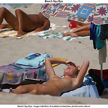 sunburned nudist babes dropping swimwear near..